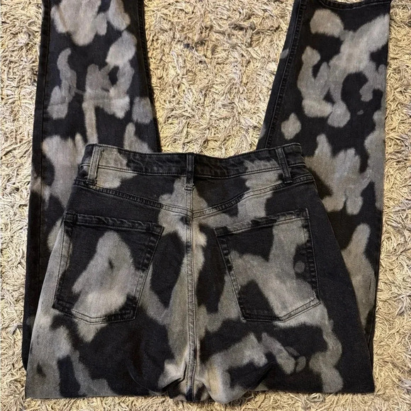 Wild Fable Tie Dye Bleach Super High Rise Straight Womens Jeans Black Size 10 - Picture 4 of 5
